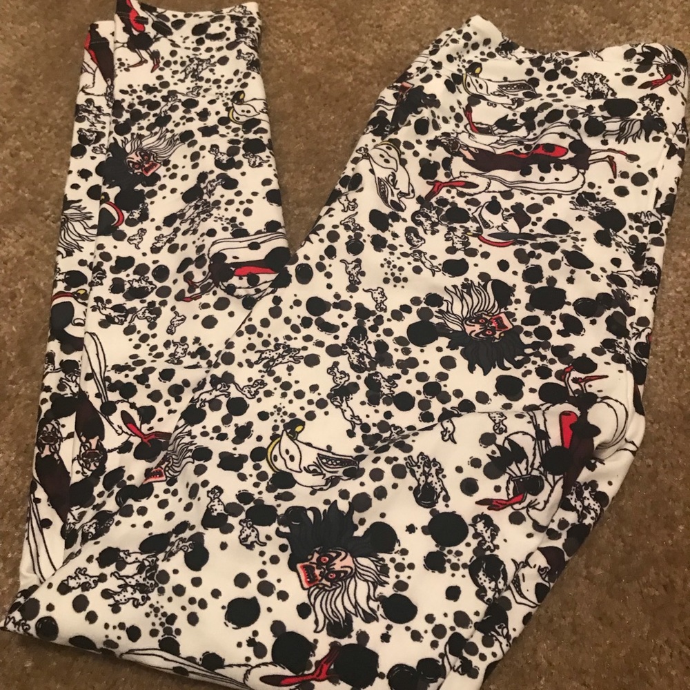 LuLaRoe OS Cruella Dalmatian Leggings Disney NEW